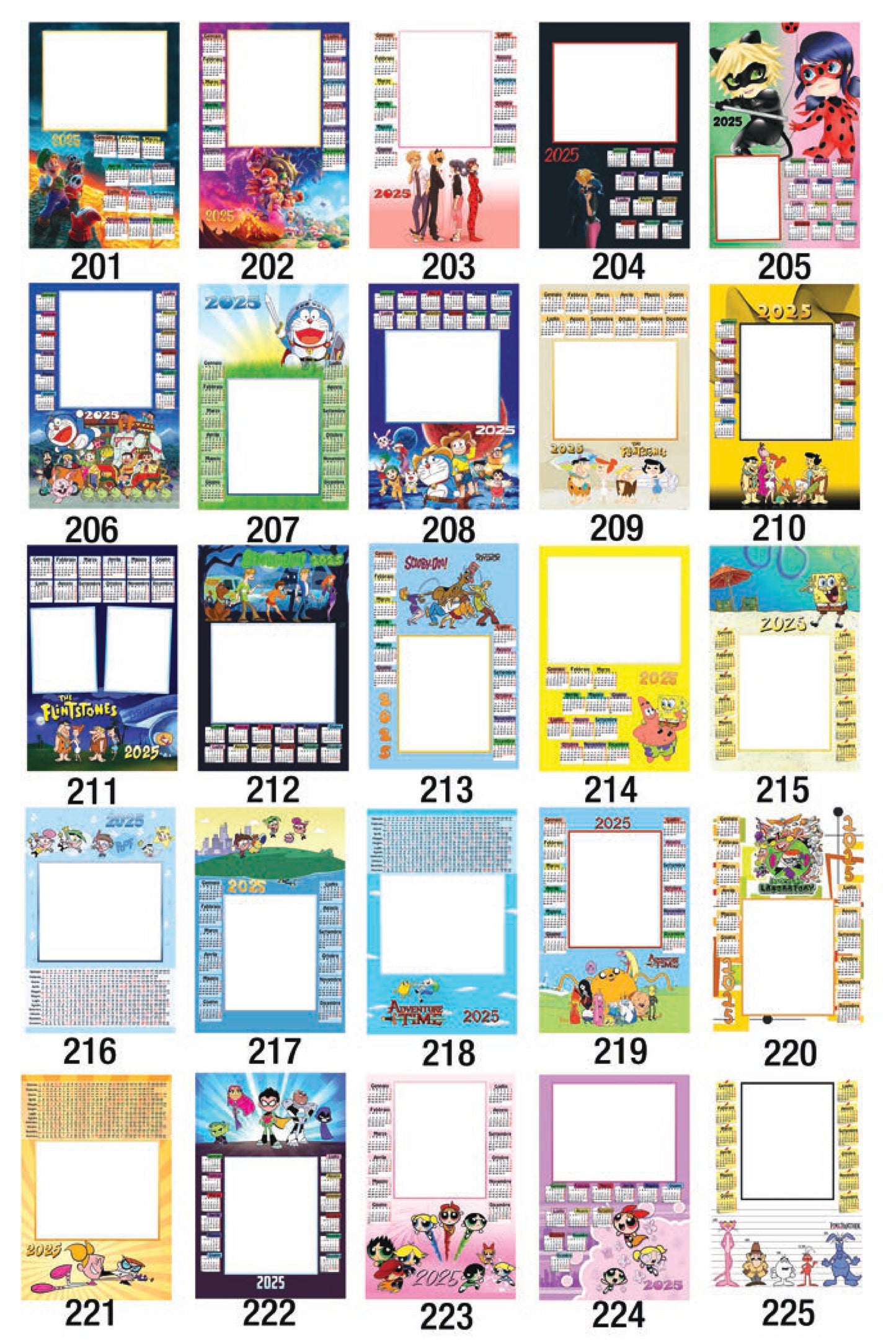 Calendario 2025 pagina unica