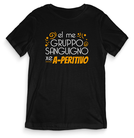 T-shirt dialetto veneto - GRUPPO SANGUIGNO APERITIVO - teeV014