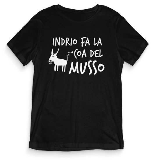 T-shirt dialetto veneto - INDRIO FA LA COA DEL MUSSO - teeV020