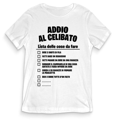 TeesBlitz T-Shirt Uomo ADDIO CELIBATO - Lista - teeADNC-008