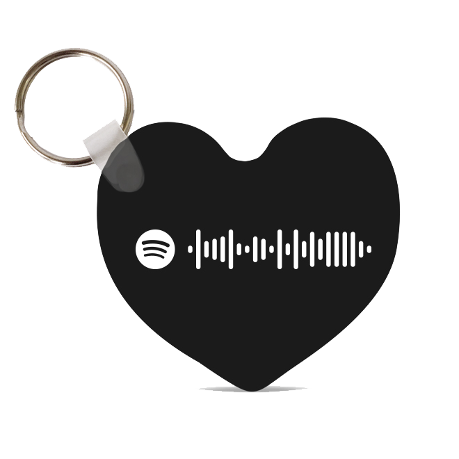 Portachiavi cuore in fibra con codice SPOTIFY