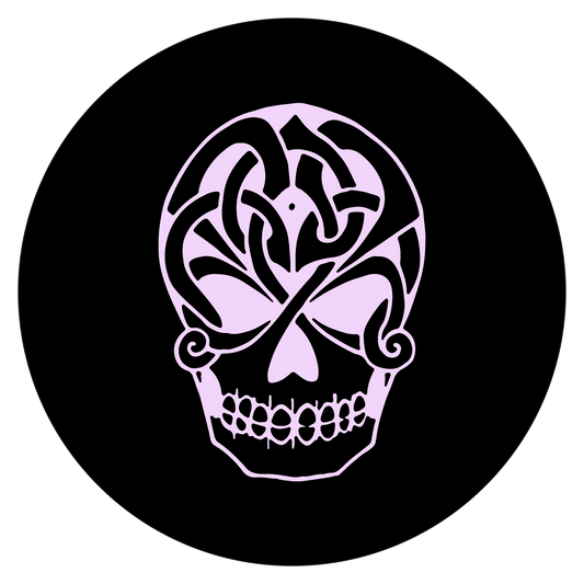 Slipmats 33 TBK-005 - Panno feltro nero giradischi - Tribal Skull