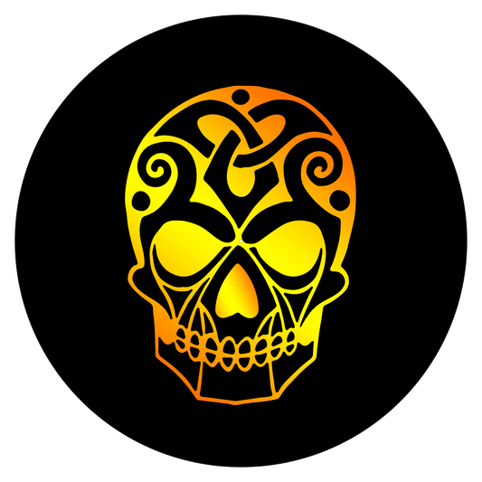 Slipmats 33 TBK-007 - Panno feltro nero giradischi - Tribal Skull