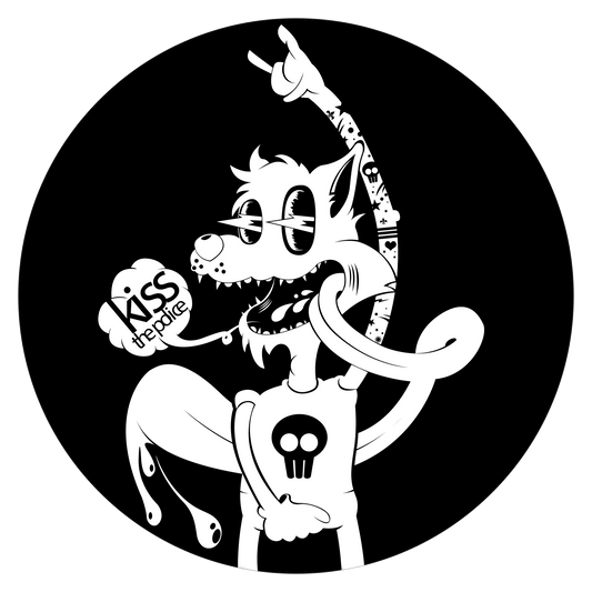 Slipmats 33 TBK-011 - Panno feltro nero giradischi - Kiss the Police