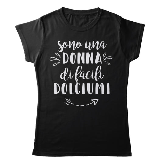 TeesBlitz T-Shirt divertente - Sono una donna di facili dolciumi - tee21-001