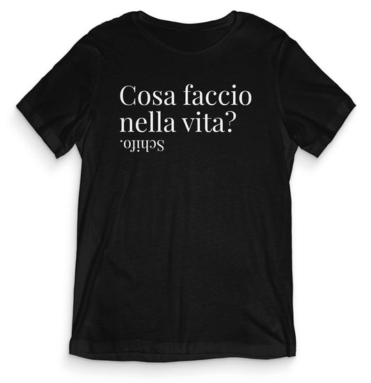 TeesBlitz T-Shirt divertente - Cosa faccio nella vita? schifo. - tee21-013