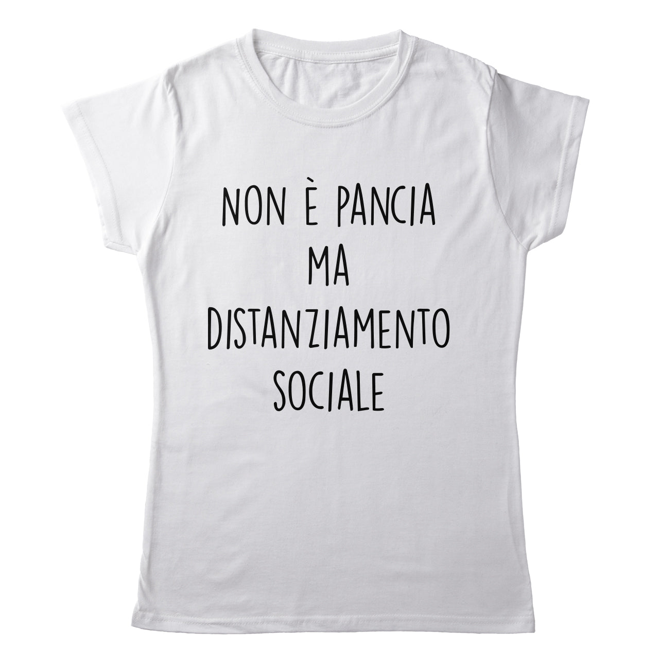 TeesBlitz T-Shirt divertente - Non è pancia ma distanziamento sociale - tee21-017