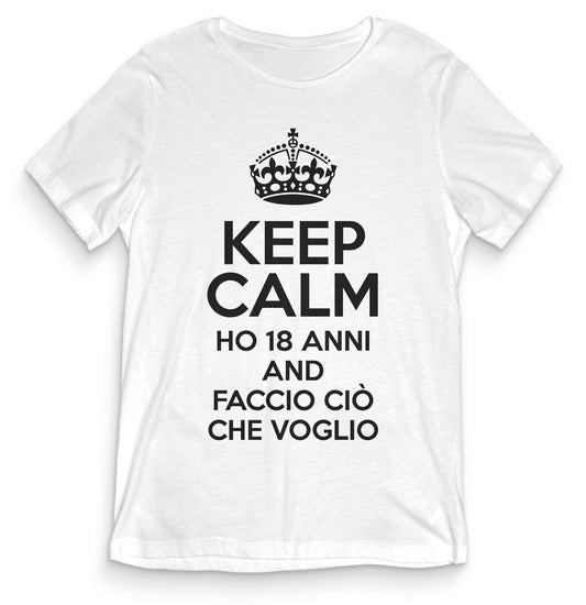 TeesBlitz T-Shirt divertente - Keep calm ho 18 anni and faccio ciò che voglio - tee21-031