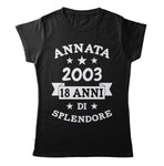 TeesBlitz T-Shirt divertente - Annata 2003 18 anni di splendore - tee21-032