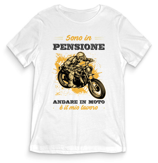 TeesBlitz T-Shirt divertente - Sono in pensione andare in moto è il mio lavoro - tee21-046